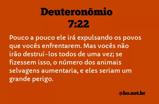 Deuteronômio 7:22 NTLH