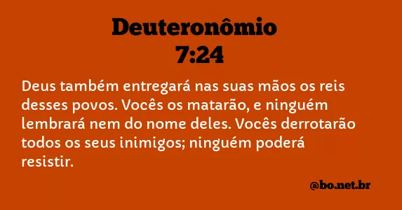 Deuteronômio 7:24 NTLH