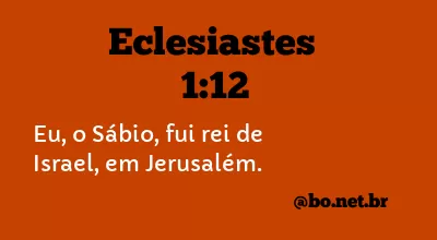 Eclesiastes 1:12 NTLH