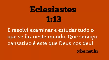 Eclesiastes 1:13 NTLH