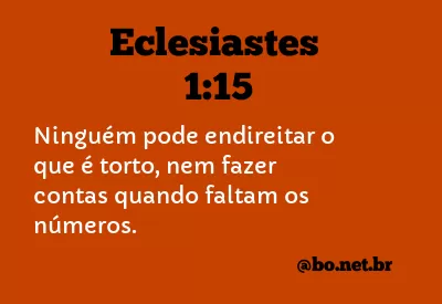 Eclesiastes 1:15 NTLH