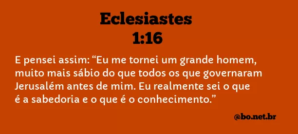 Eclesiastes 1:16 NTLH