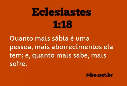 Eclesiastes 1:18 NTLH