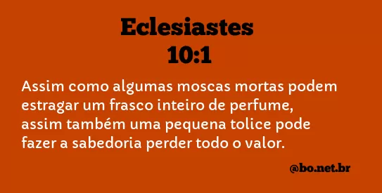 Eclesiastes 10:1 NTLH
