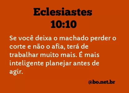 Eclesiastes 10:10 NTLH