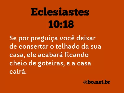 Eclesiastes 10:18 NTLH