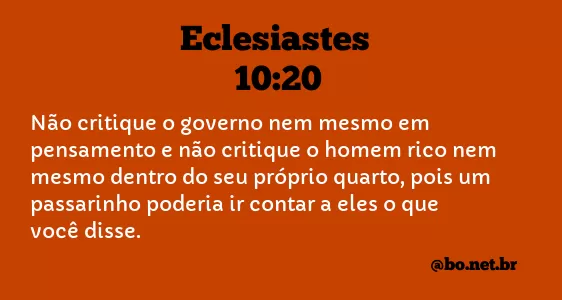 Eclesiastes 10:20 NTLH