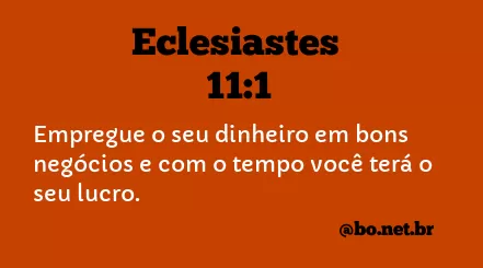 Eclesiastes 11:1 NTLH
