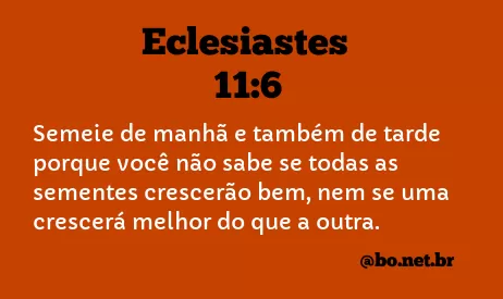 Eclesiastes 11:6 NTLH