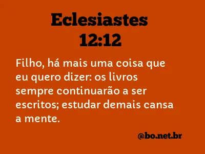 Eclesiastes 12:12 NTLH