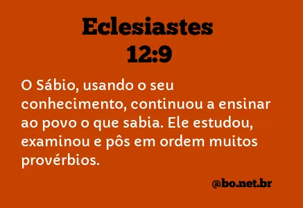 Eclesiastes 12:9 NTLH