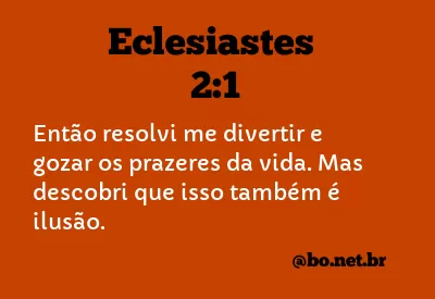 Eclesiastes 2:1 NTLH
