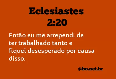 Eclesiastes 2:20 NTLH