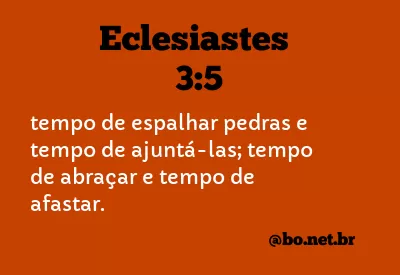 Eclesiastes 3:5 NTLH
