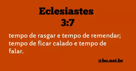 Eclesiastes 3:7 NTLH