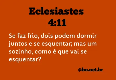 Eclesiastes 4:11 NTLH