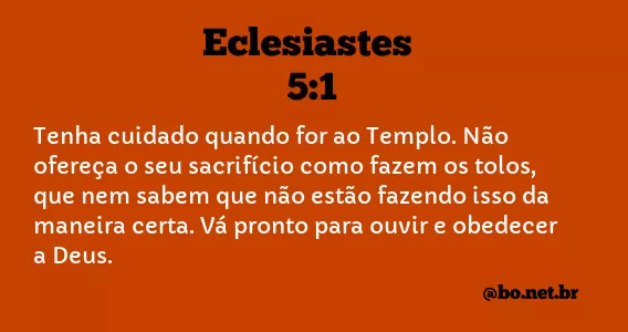 Eclesiastes 5:1 NTLH