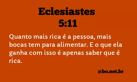 Eclesiastes 5:11 NTLH