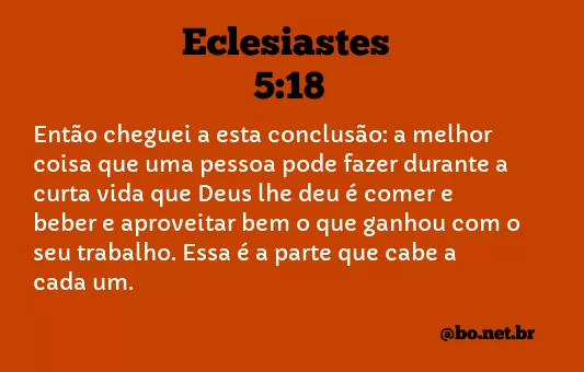 Eclesiastes 5:18 NTLH