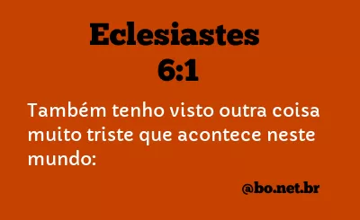 Eclesiastes 6:1 NTLH