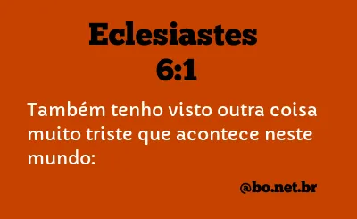 Eclesiastes 6:1 NTLH