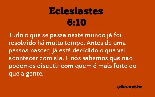 Eclesiastes 6:10 NTLH