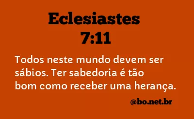 Eclesiastes 7:11 NTLH