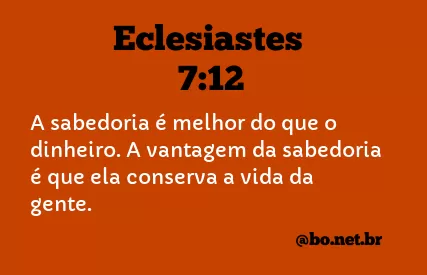 Eclesiastes 7:12 NTLH