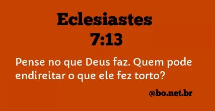 Eclesiastes 7:13 NTLH