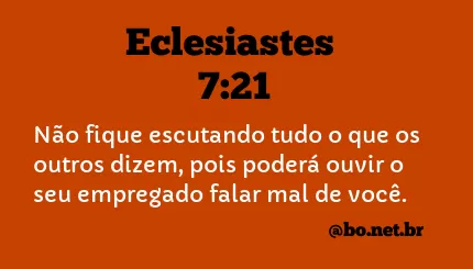 Eclesiastes 7:21 NTLH