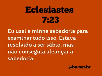 Eclesiastes 7:23 NTLH