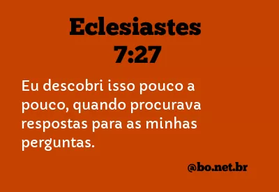 Eclesiastes 7:27 NTLH