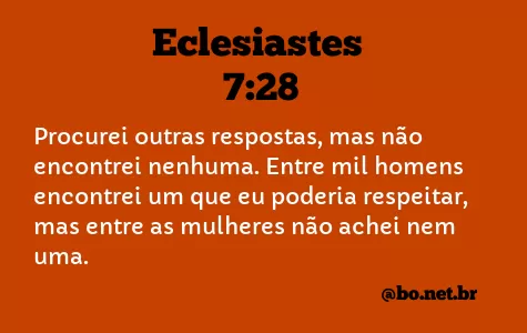 Eclesiastes 7:28 NTLH