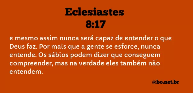 Eclesiastes 8:17 NTLH