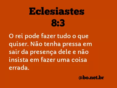 Eclesiastes 8:3 NTLH