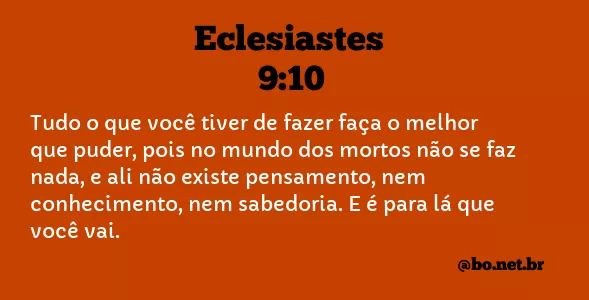 Eclesiastes 9:10 NTLH