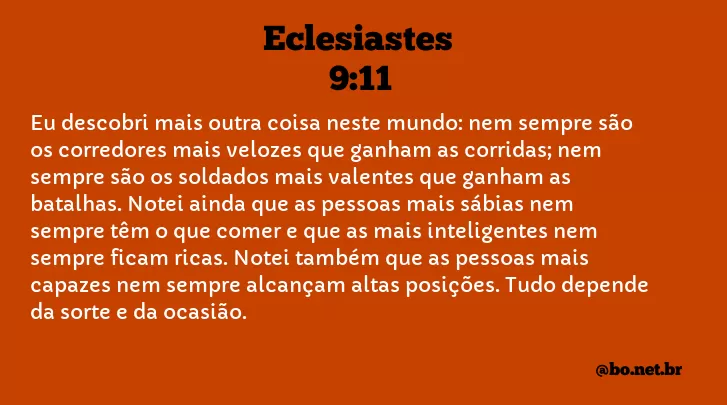 Eclesiastes 9:11 NTLH