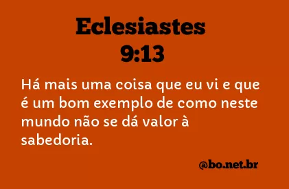 Eclesiastes 9:13 NTLH