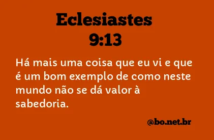 Eclesiastes 9:13 NTLH