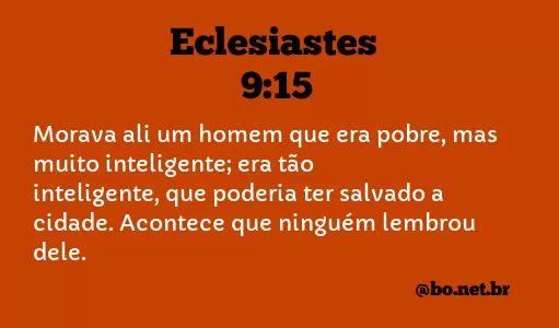 Eclesiastes 9:15 NTLH