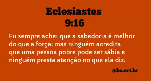 Eclesiastes 9:16 NTLH