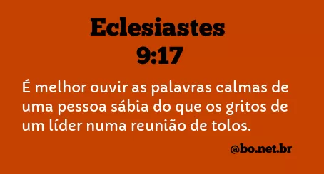 Eclesiastes 9:17 NTLH