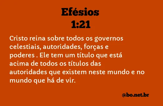 Efésios 1:21 NTLH