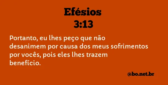 Efésios 3:13 NTLH