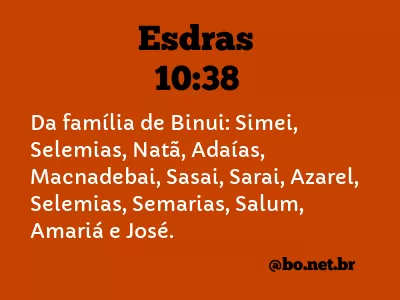 Esdras 10:38 NTLH