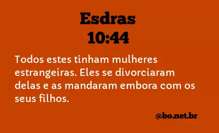Esdras 10:44 NTLH