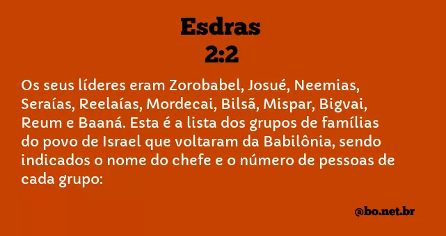 Esdras 2:2 NTLH