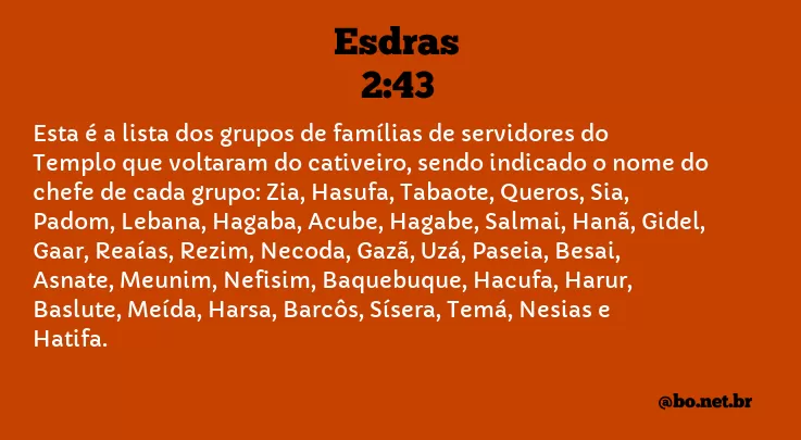 Esdras 2:43 NTLH