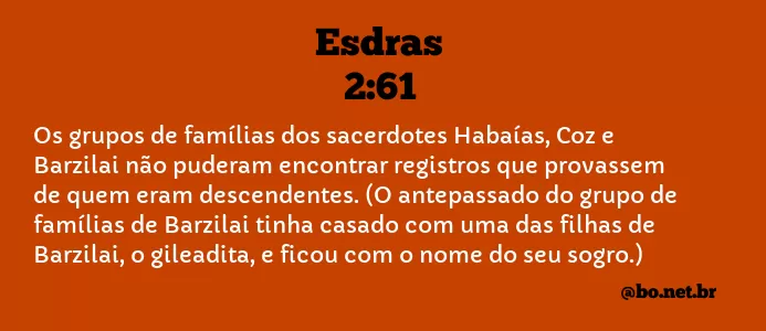Esdras 2:61 NTLH