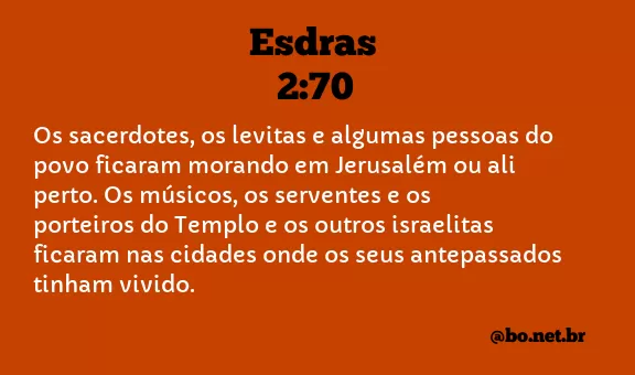 Esdras 2:70 NTLH